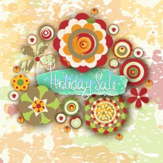 Holiday sale Offer tag motivational background Discount Flowers