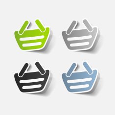 realistic design element food basket N66