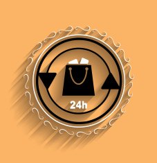 Vector shopping bag icon modern flat design