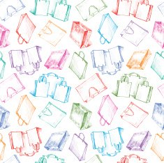 pattern with a shopping bags