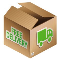 Vector box with free shipping icon