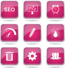 SEO Internet Sign Square Vector Pink Icon Design Set 8 N12