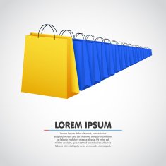 Shopping bag row Sale concept N2
