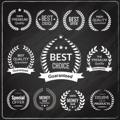Laurel wreath chalkboard set