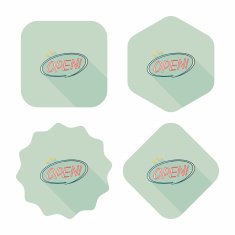 shopping store sign flat icon with long shadow eps10 N162