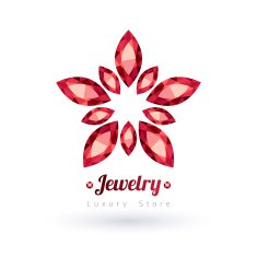 Red gemstones jewelry symbol Star shape N2