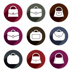 Bag vector icons set fashion theme symbols collection N4