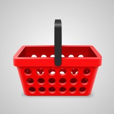 Vector red shopping bag with round holes