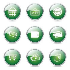 Shopping Sign Green Vector Button Icon Design Set 2 N12