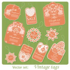 Set of ten vintage tags N4