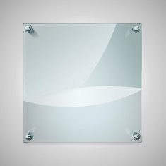blank glass framework with metal rivets N5