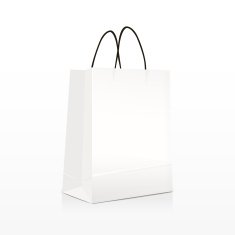 white paper bag isolated on