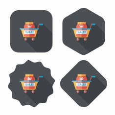 Pet sale shopping flat icon with long shadow eps10 N15