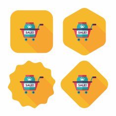 Pet sale shopping flat icon with long shadow eps10 N16