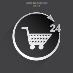 Vector shop icon 24 hours service N4