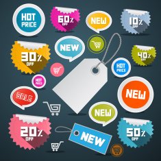 Vector Sale Tags Set