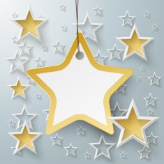 Golden Star Price Sticker With Stars PiAd N2