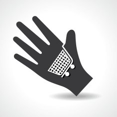 shopping cart icon in hand design concept