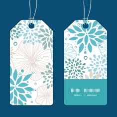Vector blue and gray plants vertical stripe frame pattern tags N2