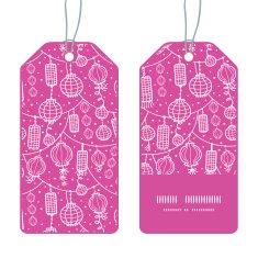 Vector holiday lanterns line art vertical stripe frame pattern tags N2