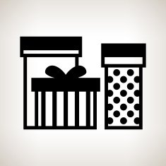 Silhouette gift boxes on a light background vector illustration N2