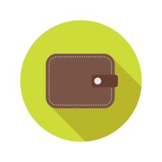 Vector flat modern round wallet icon