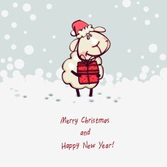 goat with christmas gift