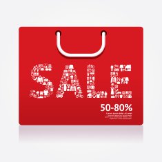 Sale Discount Shopping bag Styled Advertising Banners Vector N2