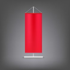 Red advertising stand Blank vector illustration N2
