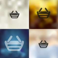 basket icon on blurred background N4