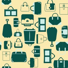 Handbags bags and Travel suitcases background N2