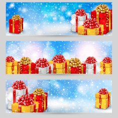 Horizontal festive winter banners