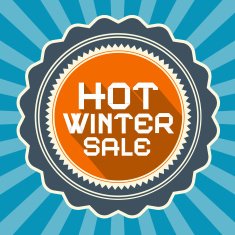 Hot Winter Sale Retro Blue Vector Background
