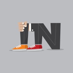 In Typography Symbol Design Graphic Vector Illustration