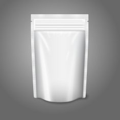 Blank white realistic plastic pouch with zipper Vector