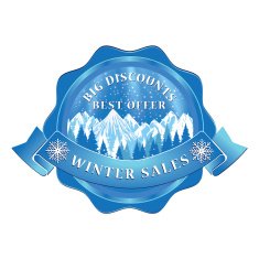 Winter sales Label for print