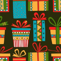 Seamless pattern of gift packages Christmas gifts N2