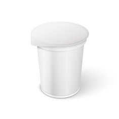 White Short And Stout Tub Food Plastic Container N2