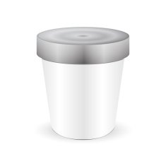 White Short And Stout Tub Food Plastic Container N3