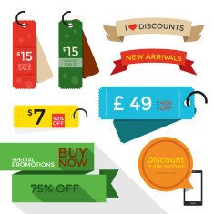 Sale Tags & Price flat designs