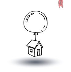 House balloon icon vector illustration
