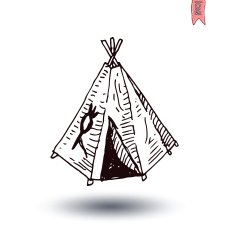 cartoon indian tent vector illustration N2