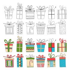 Set of gift packages Christmas gifts