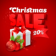 Christmas gift box and Santa hat Vector illustration N7