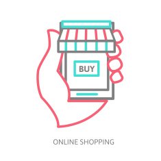 mobile shopping button line design