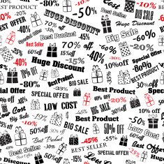 Seamless pattern on discounts and special offers N3