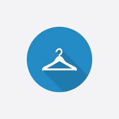 Hanger Flat Blue Simple Icon with long shadow N2