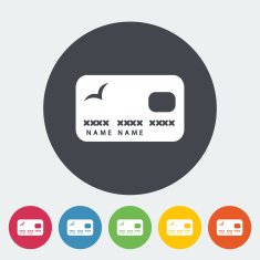 Credit card single flat icon N11