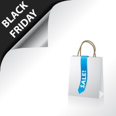Black friday advertisement with shopping bag