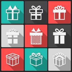 Vector Gift box white icons